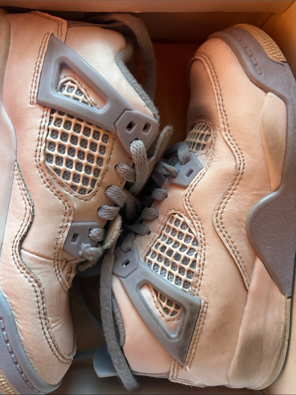 Jordan Kids Beige and Gray Sneakers